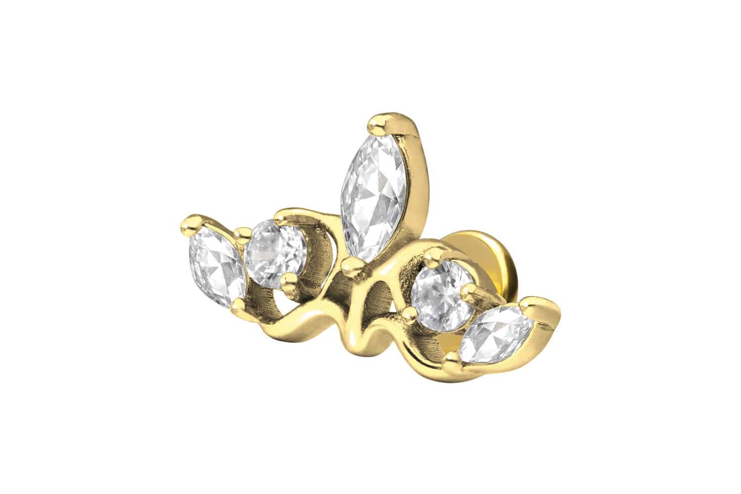 Titan Labret Piercing mit Innengewinde GOTISCHE KRONE